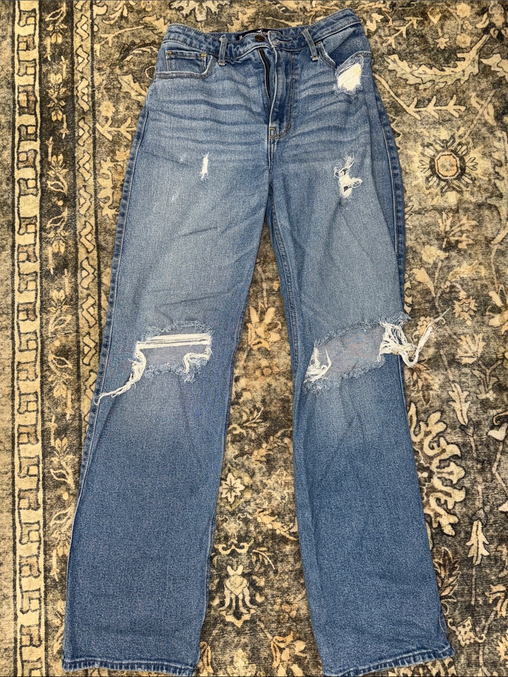 Hollister Light Blue Distressed Boyfriend Jeans